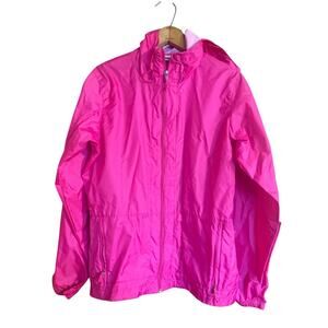 Columbia Jacket Womens M Hot Pink Windbreaker Omni Shield Lightweight Hooded